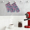 REGALWOVEN Set of 2 floral style with gripping of heat resistant waterproof easy to clean for kitchen baking and cooking Oven Mitts - 3 of 4