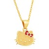 Sanrio Hello Kitty Glass Jewelry Box, 10k Gold Stud Earrings and Necklace  Jewelry Set - Authentic, Officially Licensed