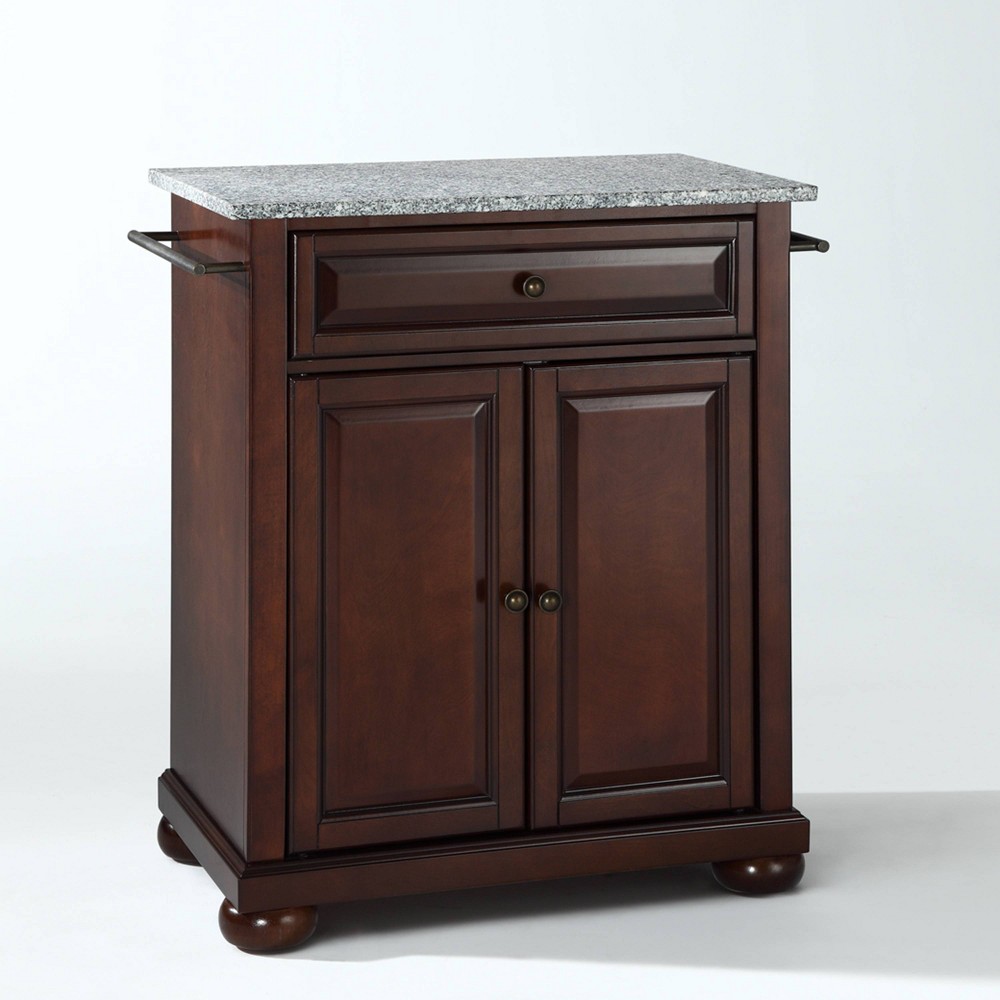 Photos - Kitchen System Crosley Alexandria Gray Granite Top Portable Kitchen Island/Cart Mahogany - Crosle 