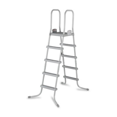Bestway 58337E 52-Inch Steel Above Ground Swimming Pool Ladder No-Slip Steps