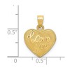 Black Bow Jewelry 14k Yellow Gold I Love You Heart Charm or Pendant, 14mm - 4 of 4