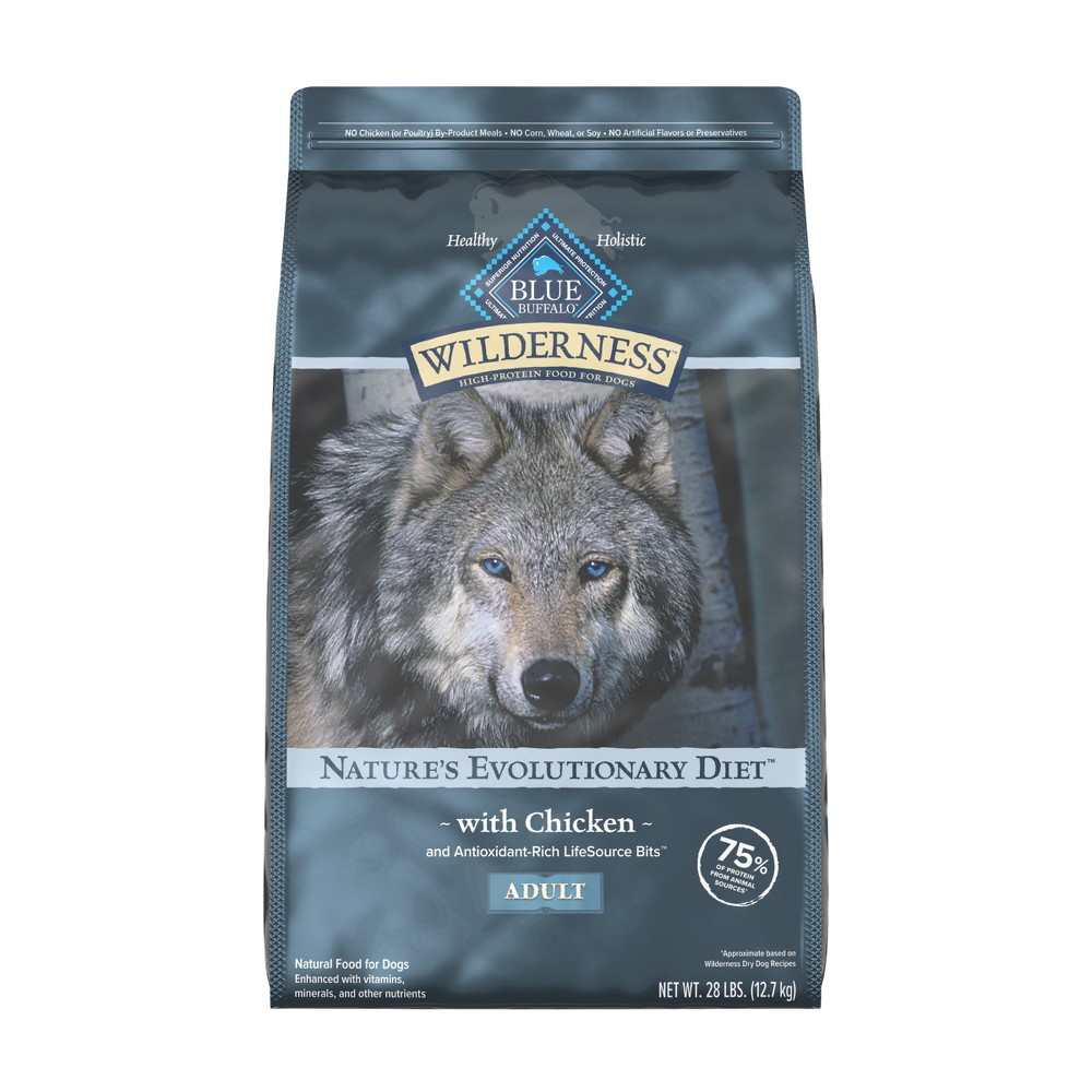 Photos - Dog Food Blue Buffalo Wilderness Adult Dry  with Chicken Flavor - 28lbs 