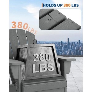 Folding Adirondack Chair, Outdoor Wooden Lounge Chair, Modern Lounger Adirondack Chair Ergonomic Extended Backrest - 1 of 4