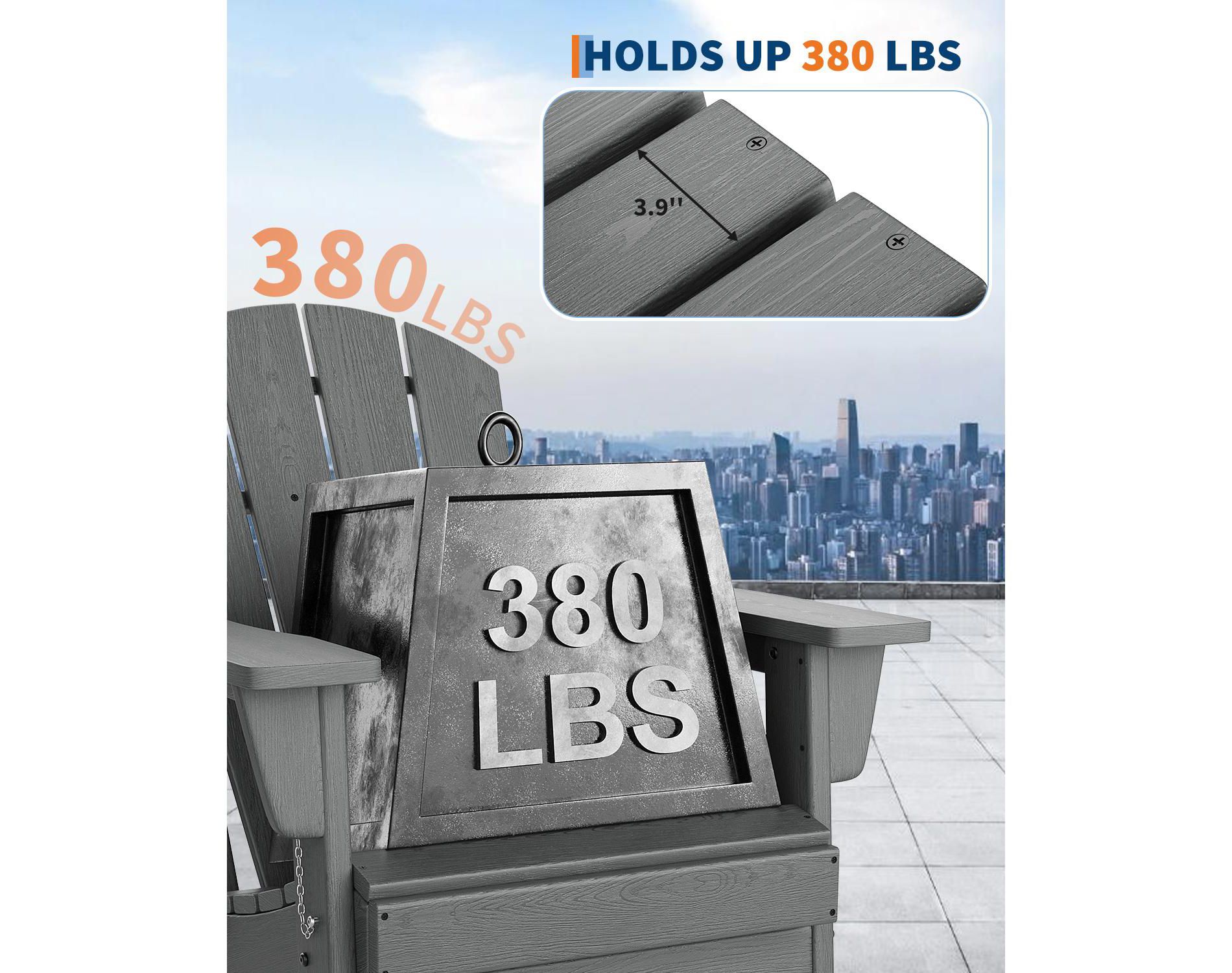 Folding Adirondack Chair, Outdoor Wooden Lounge Chair, Modern Lounger Adirondack Chair Ergonomic Extended Backrest