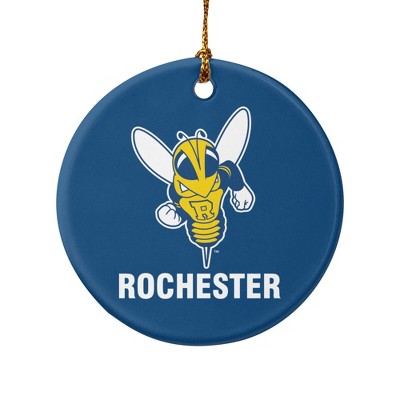 University of Rochester Primary Logo Porcelain Holiday Christmas Tree Ornament