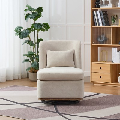 Aortzio 25.2"W Upholstered Swivel Accent Chair Slipper Chair