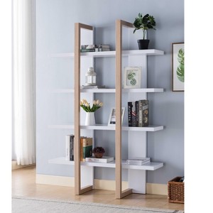 NicBex Bookcases for Living Room Modern Storage Cabinet Bookcase with 4 Open Shelves and 2 Door Cabinet for Home Office - 1 of 4