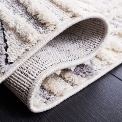 Marrakesh Gray and Beige Synthetic Rectangular Area Rug 4' x 6'