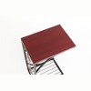 FCH Single-layer P2 Density Board Type C Leaf Pattern Brown Desktop Black Powder Coating Side Table - 2 of 4