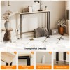 VINGLI Oak-colored 1-piece Set Melamine + Iron Hallway Table with Power Strip - 3 of 4