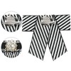 INSPIRE CHIC Women's Striped Rhinestone Bow Tie Fashion Faux Pearl Bow Tie Pin with Hanging Chain - 3 of 4