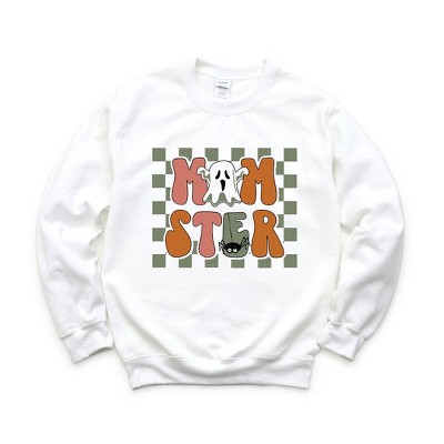Simply Sage Market Women's Graphic Sweatshirt Checkered Momster Ghost