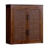 Hatteras Modern Boho 2-Door Wall Cabinet with Solid Wood & Natural Rattan Accents-Teamson Home - 2 of 4