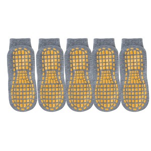 Anna-Kaci 5 Pairs Anti-Slip Grip Socks with PVC Bottom for Stability and Comfort in Multiple Color Options - 1 of 4