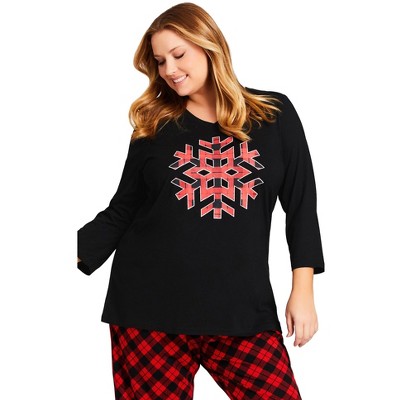 Avenue Women's Plus Size Snowflake Sleep Top