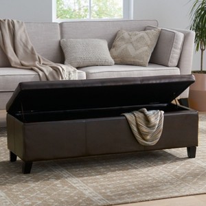 NicBex PU Leather Pull-Open Top Ottoman Bench with Storage,Upholstered Storage Ottoman for Bedroom,Entrance - 1 of 4