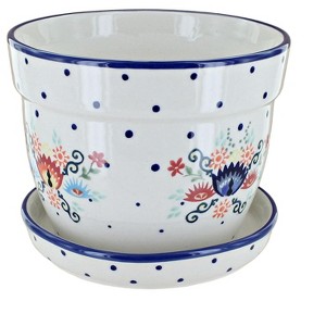 Blue Rose Polish Pottery D036 Manufaktura Large Flower Pot - 1 of 1