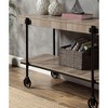 Living Room Accent Table with Slat Design and Open Bottom Shelf - 2 of 4