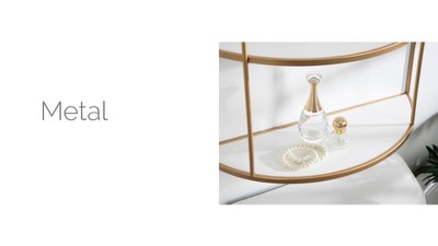 White and Gold Tiered Wall Shelf with Arched Metal Frame