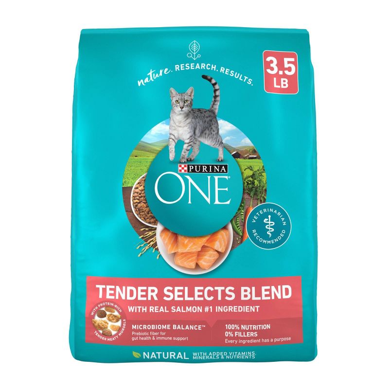 Purina ONE Tender Selects Natural Dry Cat Food with Real Salmon & Fish, 1 of 10