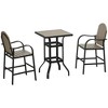 Resenkos Aluminum Frame 3 Pieces Bar Set, Two Tall Chairs, HDPE, Aluminum, Brown And Black - 2 of 4