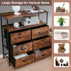 Costway 6-Drawer Dresser 2-Tier Fabric Storage Tower with wooden Top Chest Organizer Unit - 3 of 4