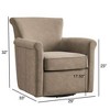 TiramisuBest Faux Leather Swivel Accent Chair-Willow taupe - 4 of 4