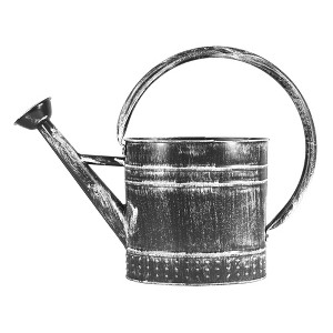 Gardener Select Metal Oval Watering Can, Antique Black, 0.92 Gallon - 1 of 4