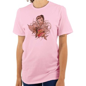 Betty Boop Cartoon Love Hurts Tattoo Womens Graphic T Shirt Tees Brisco Brands - 1 of 4