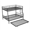 NicBex Modern Full over Full Loft Bunk Bed with Metal Bed Frame, Convertible Triple Bed with Trundle, Ladder and Guardrail for Bedroom - 3 of 4