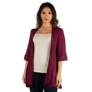 24seven Comfort Apparel Women's Open Front Cardigan - 1 of 4