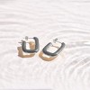 EVRY JEWELS WATERPROOF Gold or Silver Plated Stainless Steel Rounded Square Hoop Earrings - 3 of 3