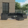vidaXL Patio Lounge Set Set of 8 Grey PE Rattan Large Modular - 2 of 4