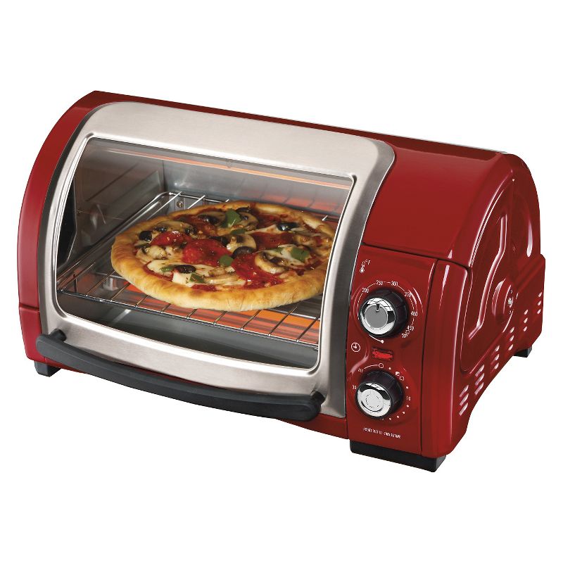 Hamilton Beach Easy Reach 4 Slice Toaster Oven - Candy Apple Red 31337, 2 of 5