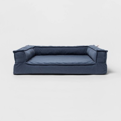 Sofa Bolster Dog Bed - L - Blue - Boots & Barkley™