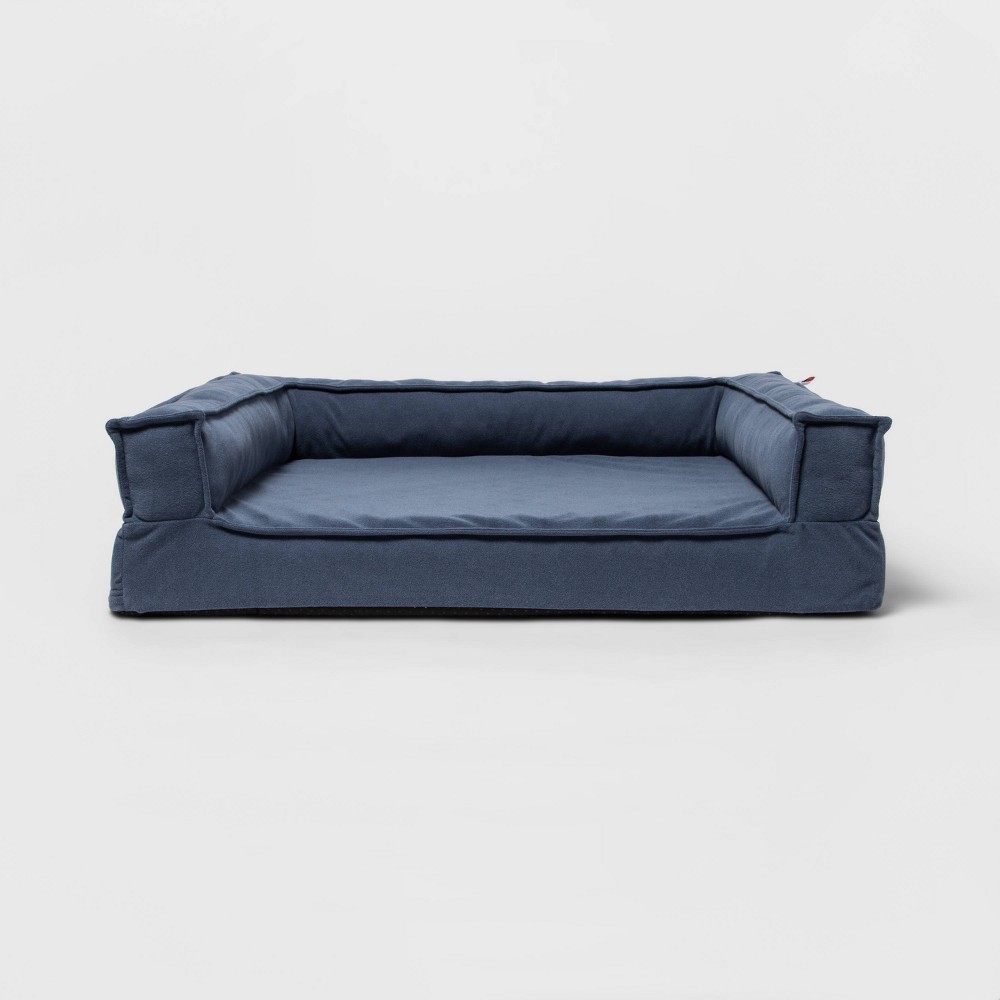 Sofa Bolster Dog Bed - S - Blue - Boots & Barkley™