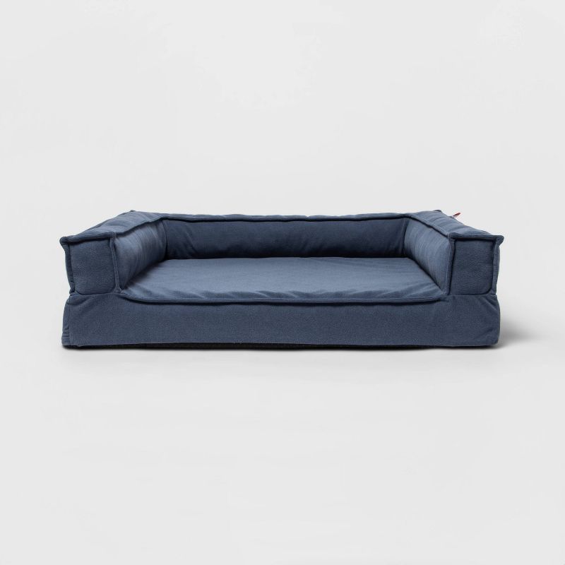 Sofa Bolster Dog Bed - Blue - Boots & Barkley™, 1 of 10