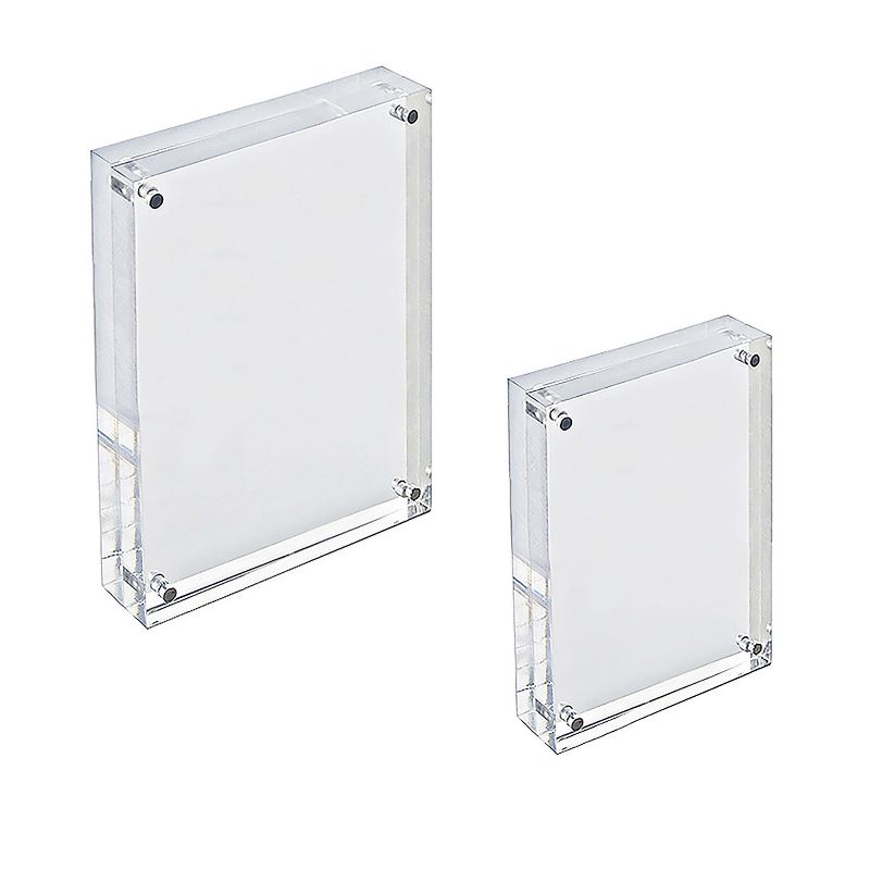 Azar Displays Clear Acrylic Magnetic Photo Block Frame Set with 4x6 and 5x7 size Frames, 2 of 10