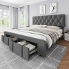 homfan Bed Frame, Upholstered Platform Bed Frame with Storage Drawers, Mattress Foundation with Solid Wooden Slats Support, No Box Spring Needed - 2 of 4
