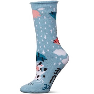 Memoi Udder The Weather Greeting Card Socks Sky Blue One Size - 1 of 4