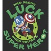 Women's Marvel St. Patrick's Day Captain America Who Needs Luck T-Shirt - 2 of 4