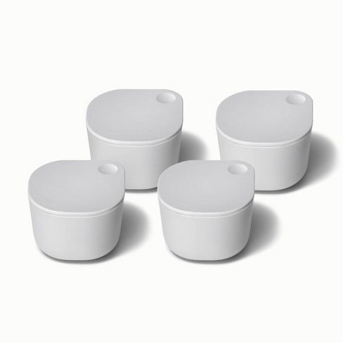 Caraway Home 4pc Dot Insert Ceramic Coated Glass Food Storage Container Set  Gray : Target