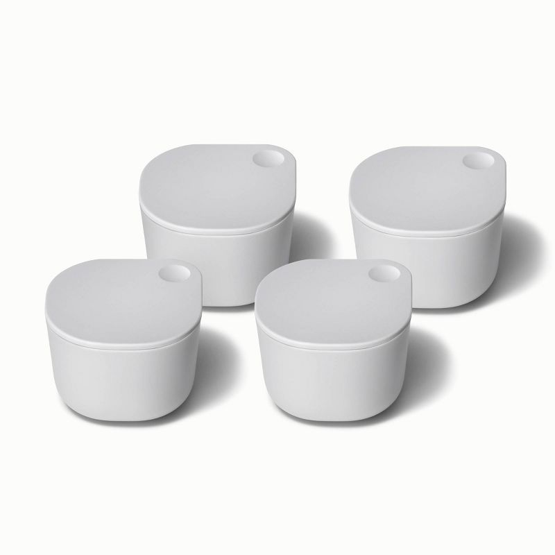 Caraway Home 4pc Dot Insert Ceramic Coated Glass Food Storage Container Set Gray, 1 of 4