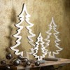 16.5"H  12.5"H & 8.5"H Sullivans Christmas White Cutout Wood Tree Set of 3  Gray - 4 of 4