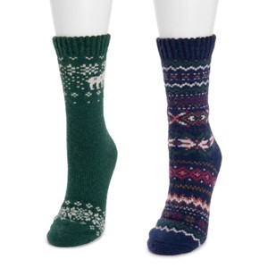 MUK LUKS Women's 2 Pack Wool Socks - 1 of 1