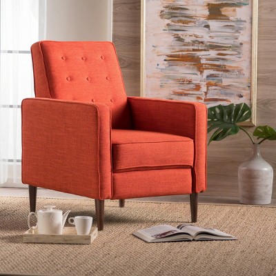 Modern Recliner Chair, Upholstered Lounge Armchair with Button-Tufted Backrest and Padded Seat for Living Room or Bedroom - Koiai