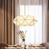 LNC Uitogryrip 5-Lights 21.6" Mid-Century Modern Medium Luxury Drum Chandelier, Gold and White Glass - 2 of 4