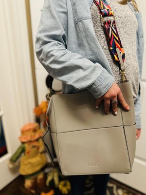 MERSI Demi Bucket Purse - Vegan Leather Bucket Bag with a Detachable Mini  Pouch - Two Adjustable Shoulder Straps
