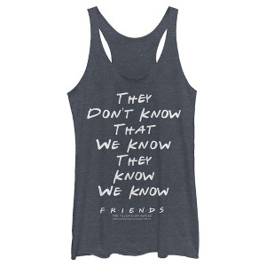 Women's Friends They Don't Know We Know Quote Racerback Tank Top - 1 of 3