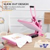HOMDOX Heat Press 15" × 15" Digital Heat Up Fast & Even Pro Pull Out Lower Platen Slide Out Heat Transfer Sublimation mashine Pink - 3 of 4